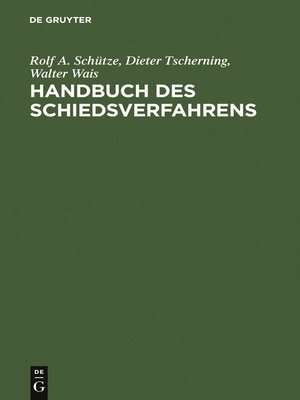 cover image of Handbuch des Schiedsverfahrens